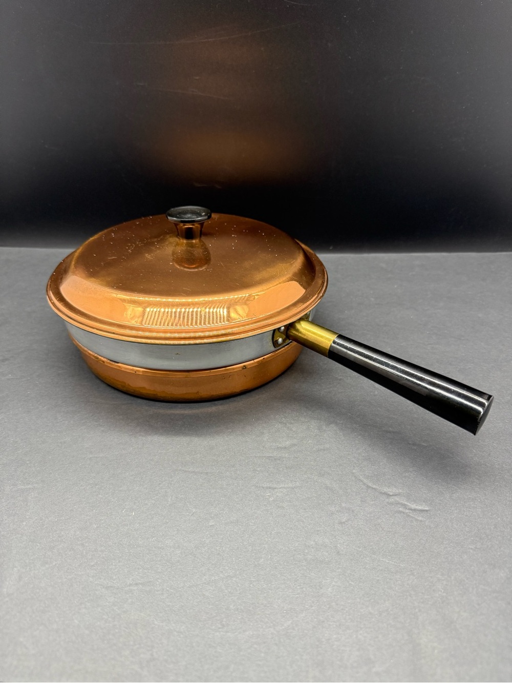 COPPER Douro CHAFING SERVING WARMING DOUBLE POT PAN Benjamin & Medwin Vintage
